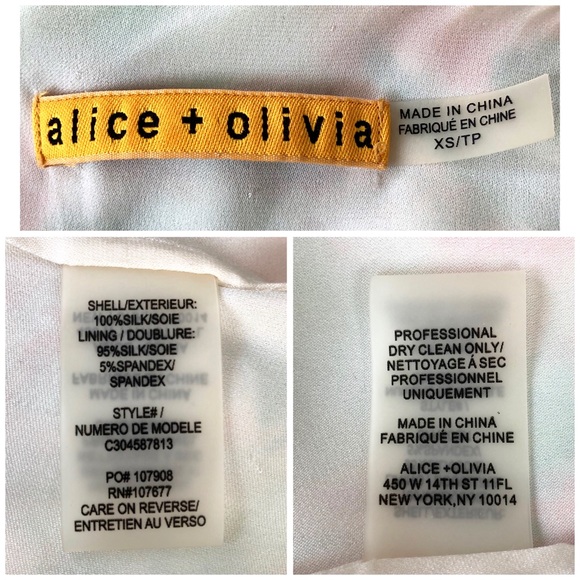 Alice + Olivia Silk Watercolor Floral Print Dress - Picture 7 of 11